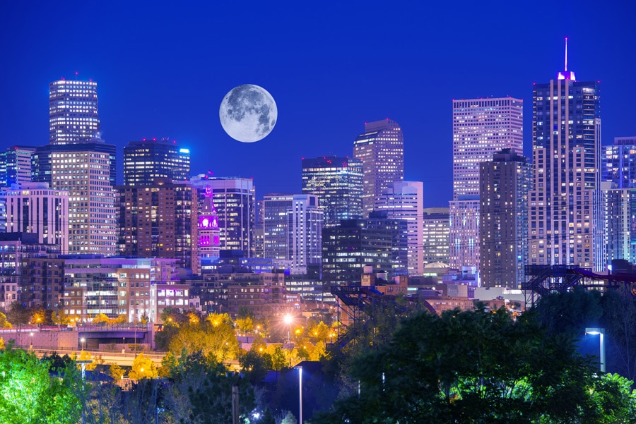 Denver Colorado at Night - Get Your Quote